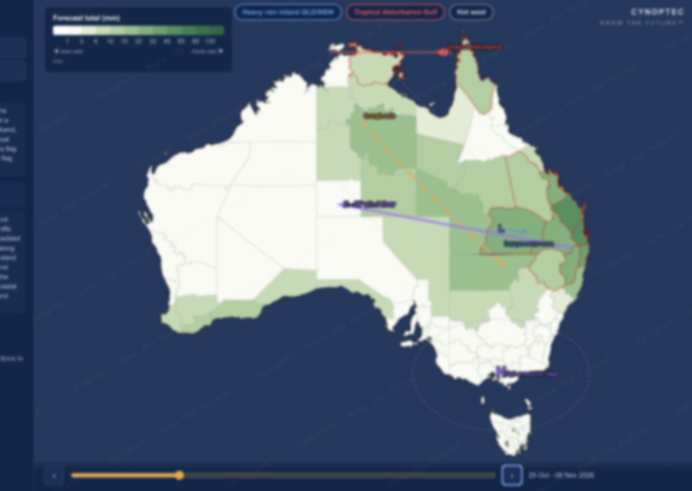 Preview of the Cynoptec Climate Intelligence forecast map